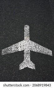 Detail Of An Aircraft Sign Painted On The Tarmac