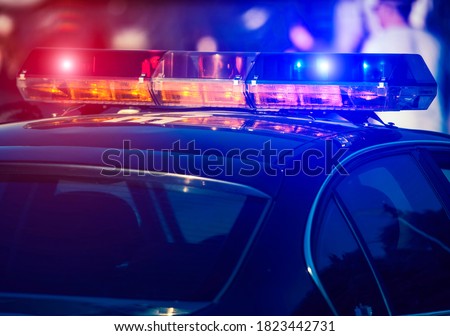 Detail of american police car