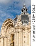 A detail of the ancient and beautiful Petit Palais in Paris, France