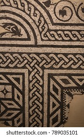 Detail Of An Ancient Ruined Roman Mosaic