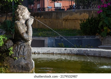 Detail Of An Ancient Sicilian Baroque Fountain