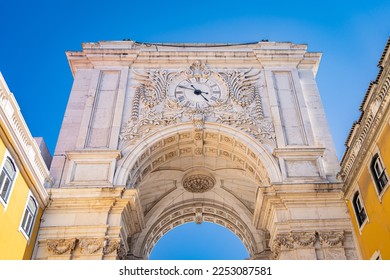 detail of the arch of the Rua Augusta in Lisbon, Portugal. - Shutterstock ID 2253087581