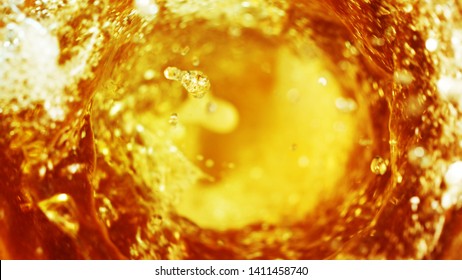 Detail Of Beer Beverages Whirl, Abstract Fresh Drink Background