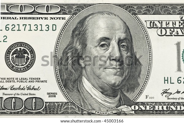 Detail Ben Franklin On 100 Dollar Stock Photo (Edit Now) 45003166