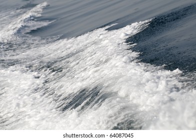 Detail Of Boat Wake, White Foam And Water