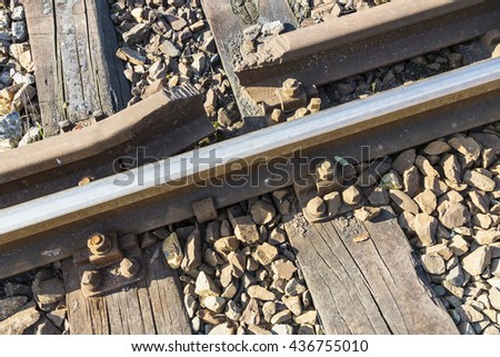 detail broken rails on a railway line, rural
