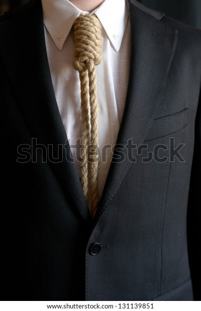 Detail Businessman Hangmans Noose Instead Tie Stock Photo (Edit Now