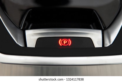 Detail In A Car With Electric Parking Brake Button