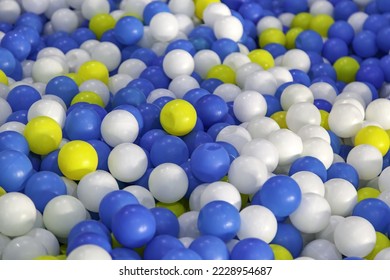Detail of a children's playground with a ball pool, colors - Shutterstock ID 2228954687