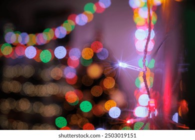 
Detail of Christmas Lights in a Bokeh Festive Background. Beautiful decorations creating magical lighting effects 
 - Powered by Shutterstock