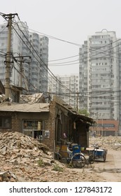 Detail Of City Street With Garbage And Urban Blight