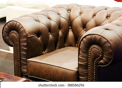 Detail Of Classic Furniture Sofa In Living Room.