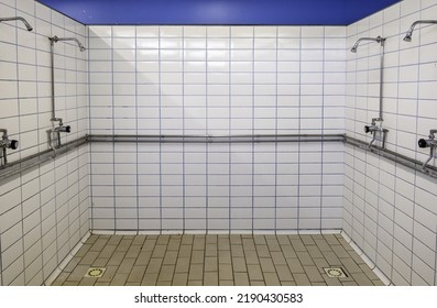 Detail of clean showers in a gym - Shutterstock ID 2190430583