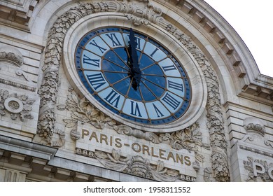 Detail Of The Clock On Paris Train Station