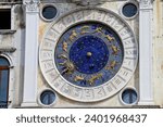 Detail of the Clock Tower on Piazza di San Marco in Venice, Italy. The clock was designed by Zuan Paolo Rainieri and his son in 1493-99.