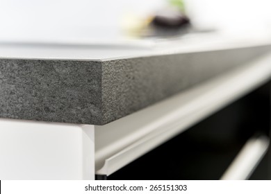 A Detail Close Up Image Of A Stylish Kitchen Counter Top