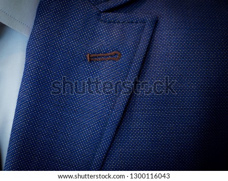 Detail closeup close-up of suit jacket