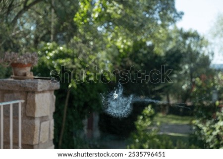 Similar – Foto Bild Sicherheit ist hier wohl kein Thema mehr. Eine defekte Steckdose wurde in einem Lost Place farbenfroh verschönert.