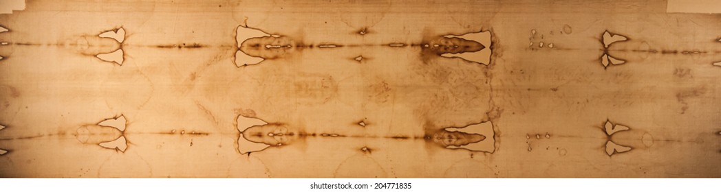 Detail Of A Copy Of The Holy Shroud Of Turin, Italy