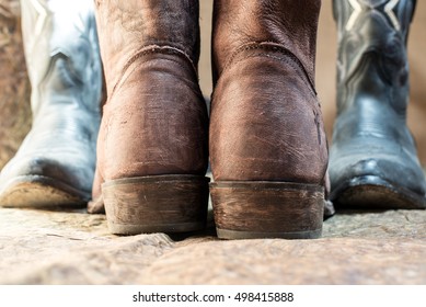 detail of country boots, couple dance