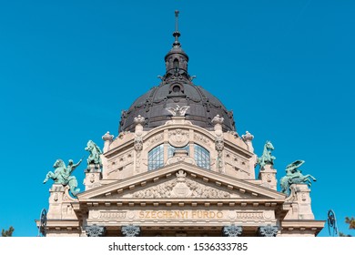 Detail Of The Dome Of The Széchenyi Thermal Bath Building In Budapest,