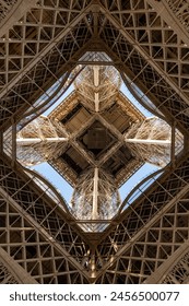 Detail of Eiffel Tower - looking up from underneath