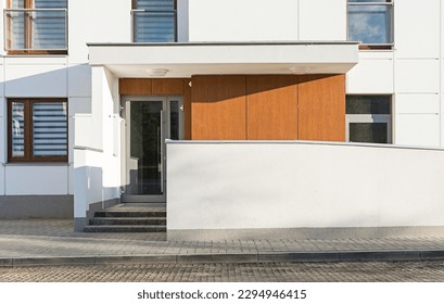Detail for an entrance in a modern multifamily building in a European city.  - Shutterstock ID 2294946415