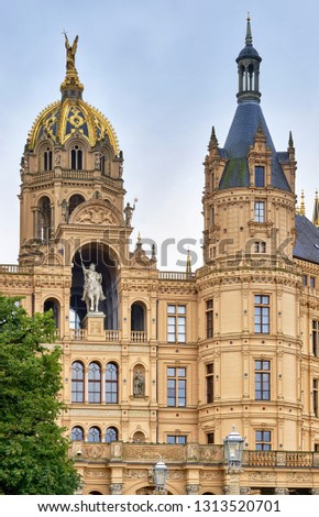 Similar – Image, Stock Photo Column with Schwerin city castle in the background