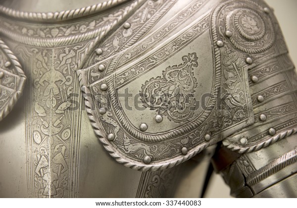 Detail of an european\
medieval armor