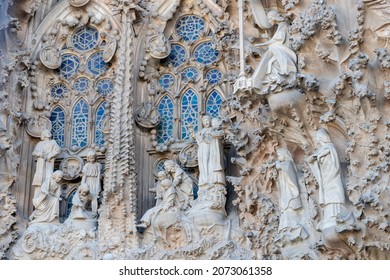 Detail Of The Facade Of Sacred Family 