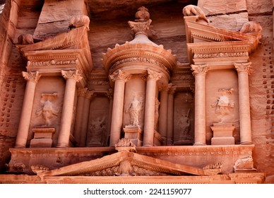 detail of facade of the Treasury in city of Petra,Jordan - Shutterstock ID 2241159077