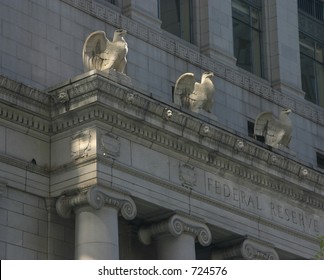 Detail Of The Federal Reserve Building In San Francisco.