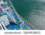 Detail of a ferryboat sailing the Irish Sea