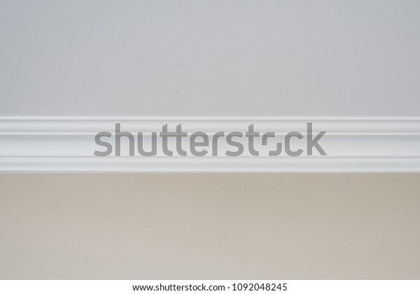 Detail Flat Ceiling Skirting Ceiling Moldings Stock Photo Edit