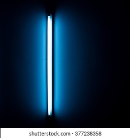 Detail Of A Fluorescent Light Tube Mounted On A Wall