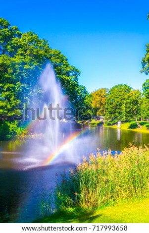 Similar – Steg im Teich Erholung