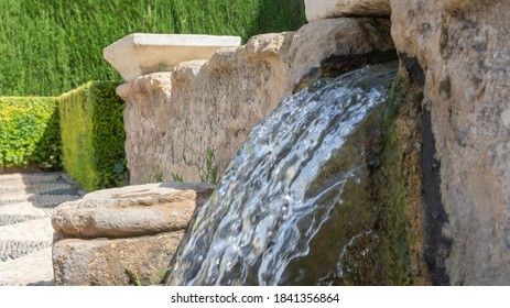 Detail Of A Fountain In The Gardens Within The Building Enclosure