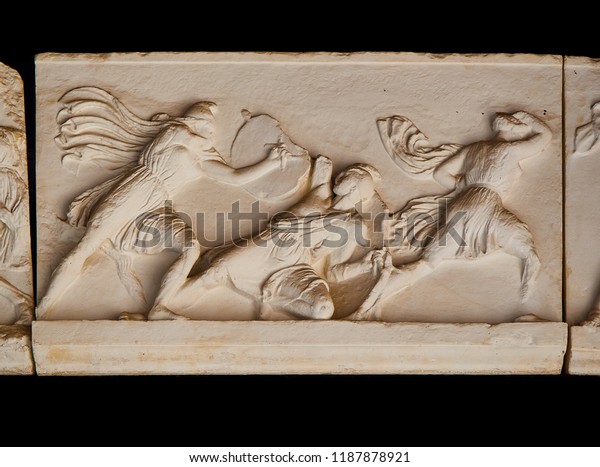 Detail Frieze Mausoleum Halicarnassus Make Reproduction