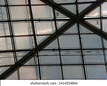 Detail geometric and symmetric design of louvre pyramid Paris - Powered by Shutterstock