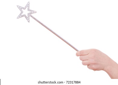 detail of girls arm and hand with magic wand