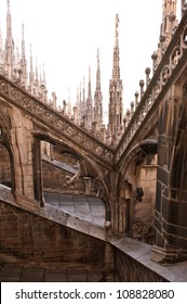 Detail Of Gothic Cathedral Of Milan. Italy.