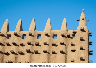 Detail Of The Great Mosque Of Djenne, Mali, Africa.