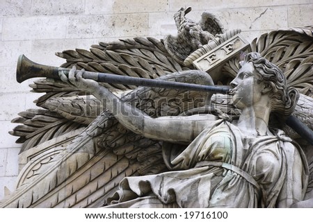 Detail of high-relief on Arc de Triomphe, Triumph of Napoleon