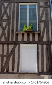 Detail Of Historic Architecture In Orléans, France With Exposed Wood Beams