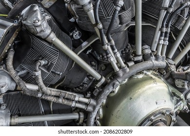 Detail Of A Historic Rotary Engine.