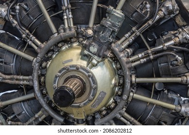 Detail Of A Historic Rotary Engine.