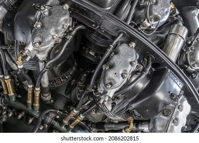 Detail Of A Historic Rotary Engine.