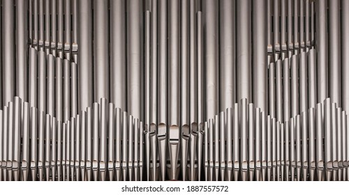 Detail of a huge organ with organ pipes