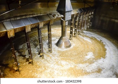 Detail of inside mash tun while making of whisky