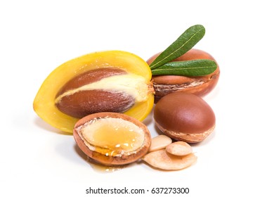 Detail Of The Interior Of The Fruit Of Argan